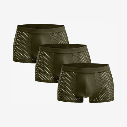Bamboo Boxer Shorts Original 3-pack for men, olive-green