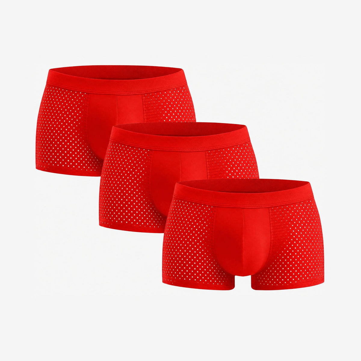 Bamboo Boxer Shorts Original 3-pack for men, fiery-red