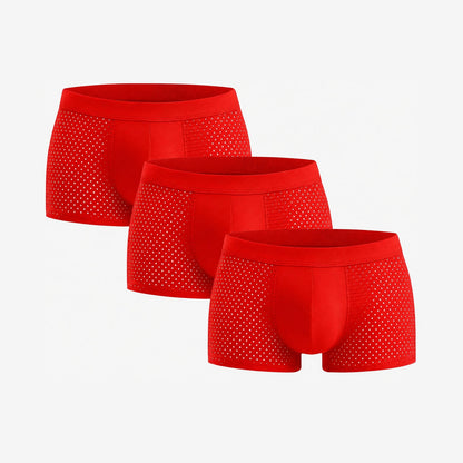 Bamboo Boxer Shorts Original 3-pack for men, fiery-red
