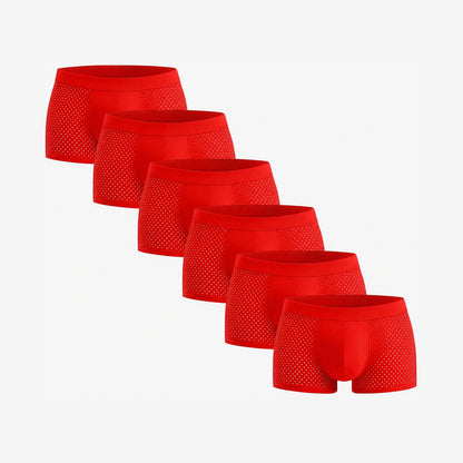 Bamboo Boxer Shorts Original 6-Pack for men, fiery-red