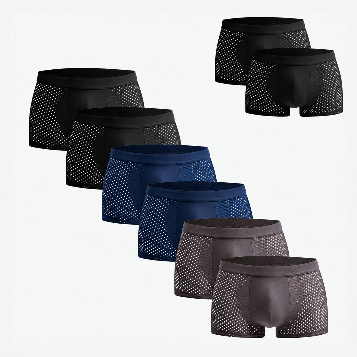 Bamboo Boxer Shorts Original Buy 6, Get 2 Free for men, black