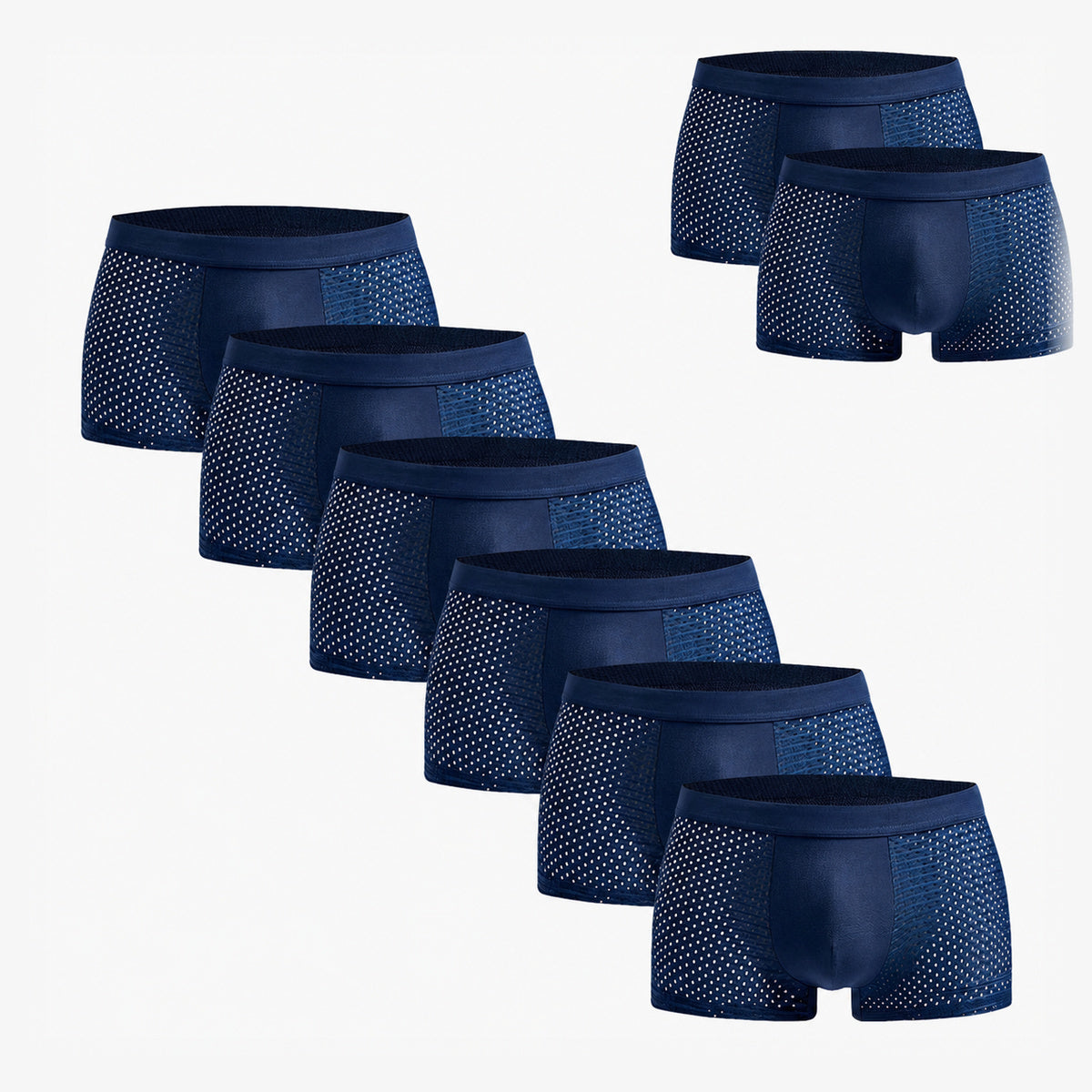 Bamboo Boxer Shorts Original Buy 6, Get 2 Free for men, blue