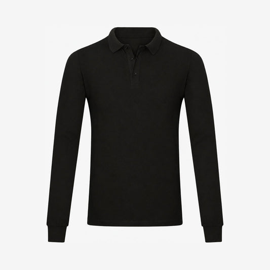 Bamboo Long Sleeve Polos 1-Pack for men, back view