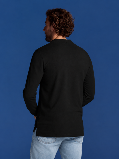 Bamboo Long Sleeve Polos 4-Pack for men, view 6