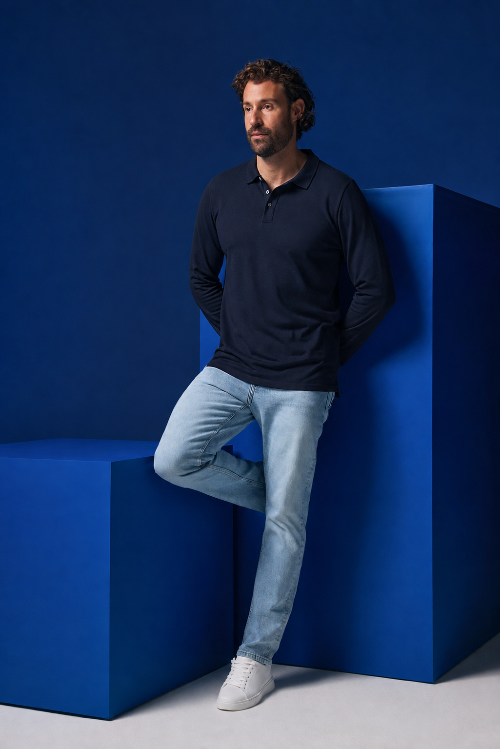 Bamboo Long Sleeve Polos 4-Pack for men, view 7