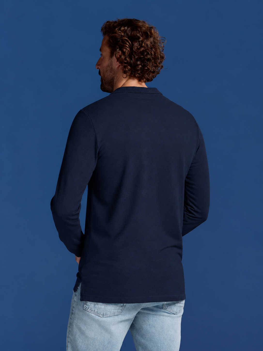 Bamboo Long Sleeve Polos 1-Pack for men, view 8