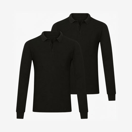 Bamboo Long Sleeve Polos 2-Pack for men, view 2