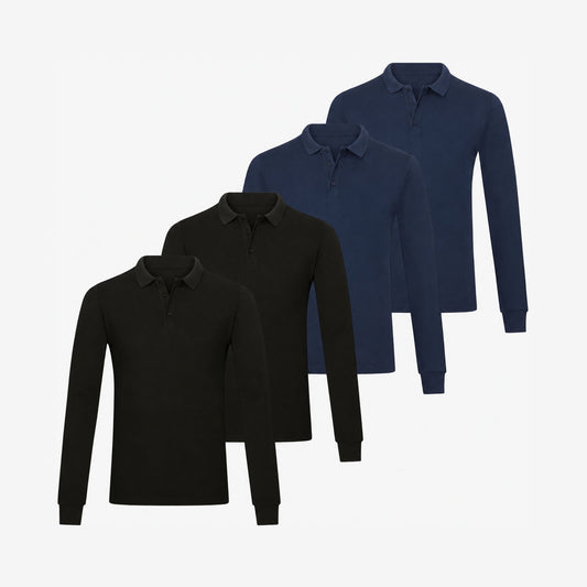 Bamboo Long Sleeve Polos 4-Pack for men, view 1