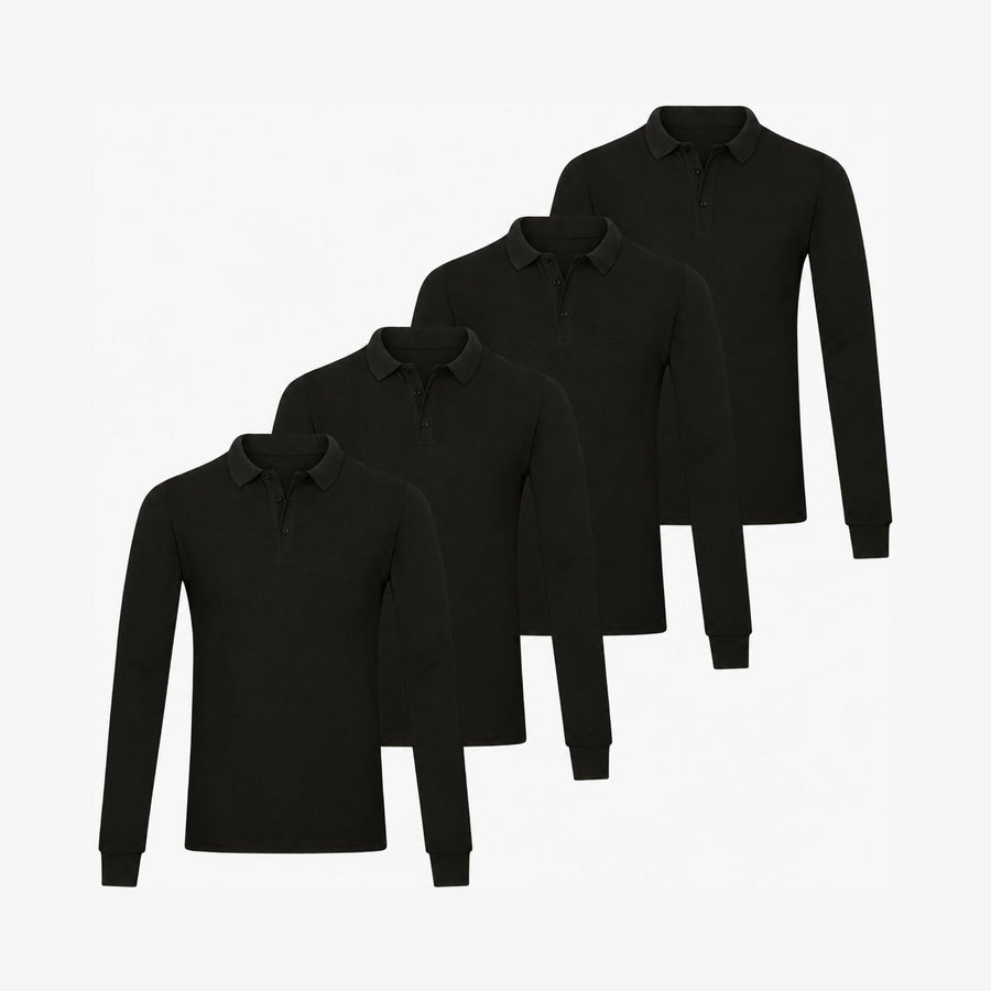 Bamboo Long Sleeve Polos 4-Pack