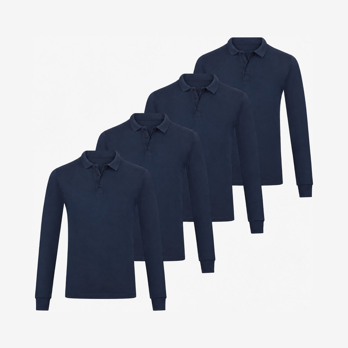 Bamboo Long Sleeve Polos 4-Pack for men, view 3