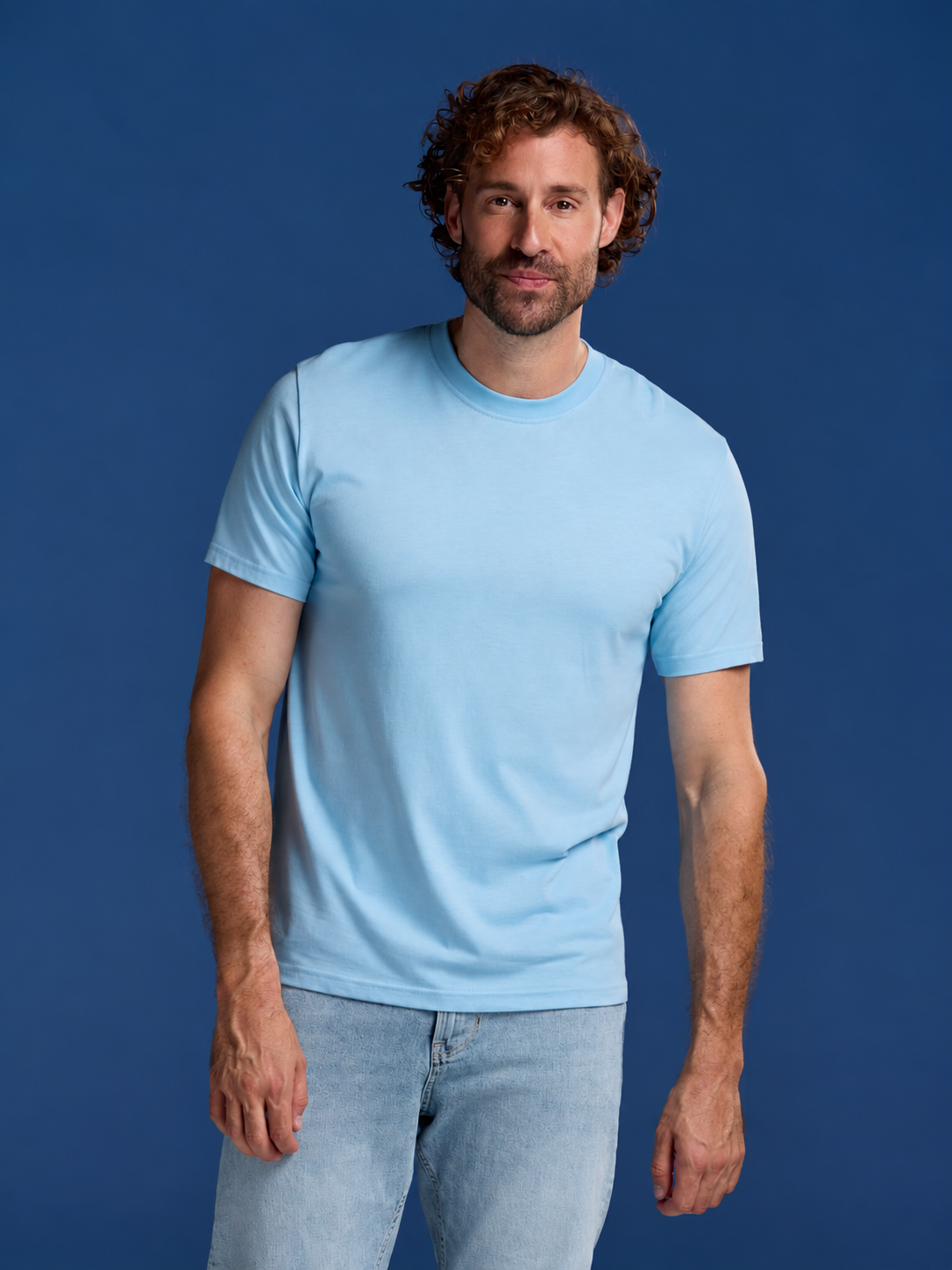 Bamboo T-Shirt (Regular Fit) 3-Pack for men, light-blue