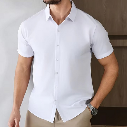 Men's Business Casual Solid Color Short Sleeve Shirt for men, view 12
