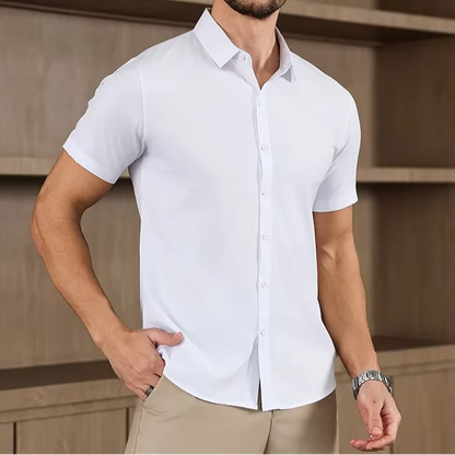 Men's Business Casual Solid Color Short Sleeve Shirt for men, view 1