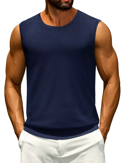 Men's Ribbed Knit Casual Tank Top for men, view 4
