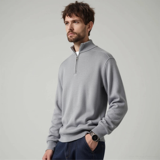 Lugano Merino Wool Half-Zip for men, view 2