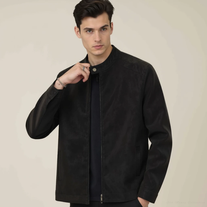Luxe Suede-Leather Jacket for men, black