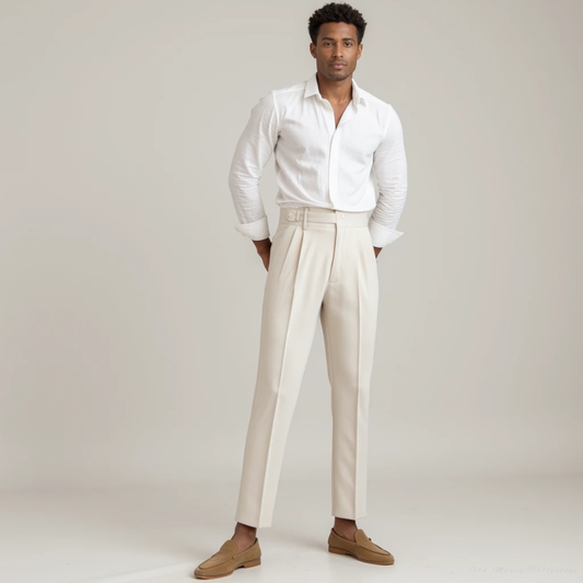 Monaco High Waist Pantalon for men, beige
