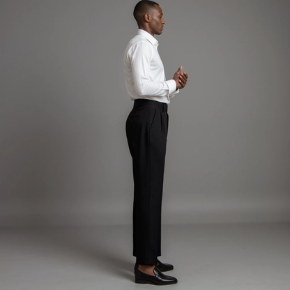 Monaco High Waist Pantalon for men, black