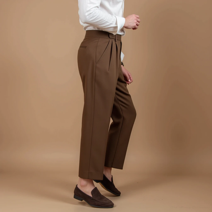 Monaco High Waist Pantalon for men, brown