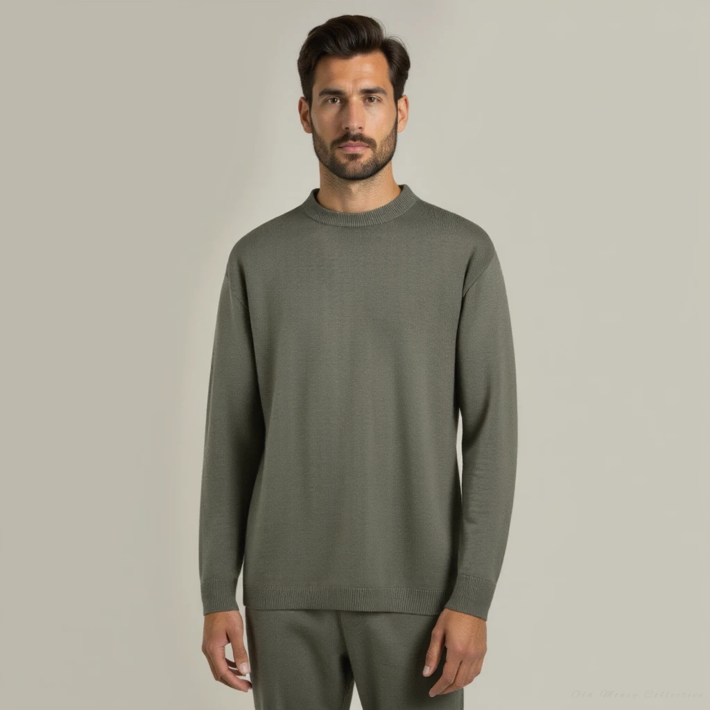 Napoli Wool Crewneck for men, green