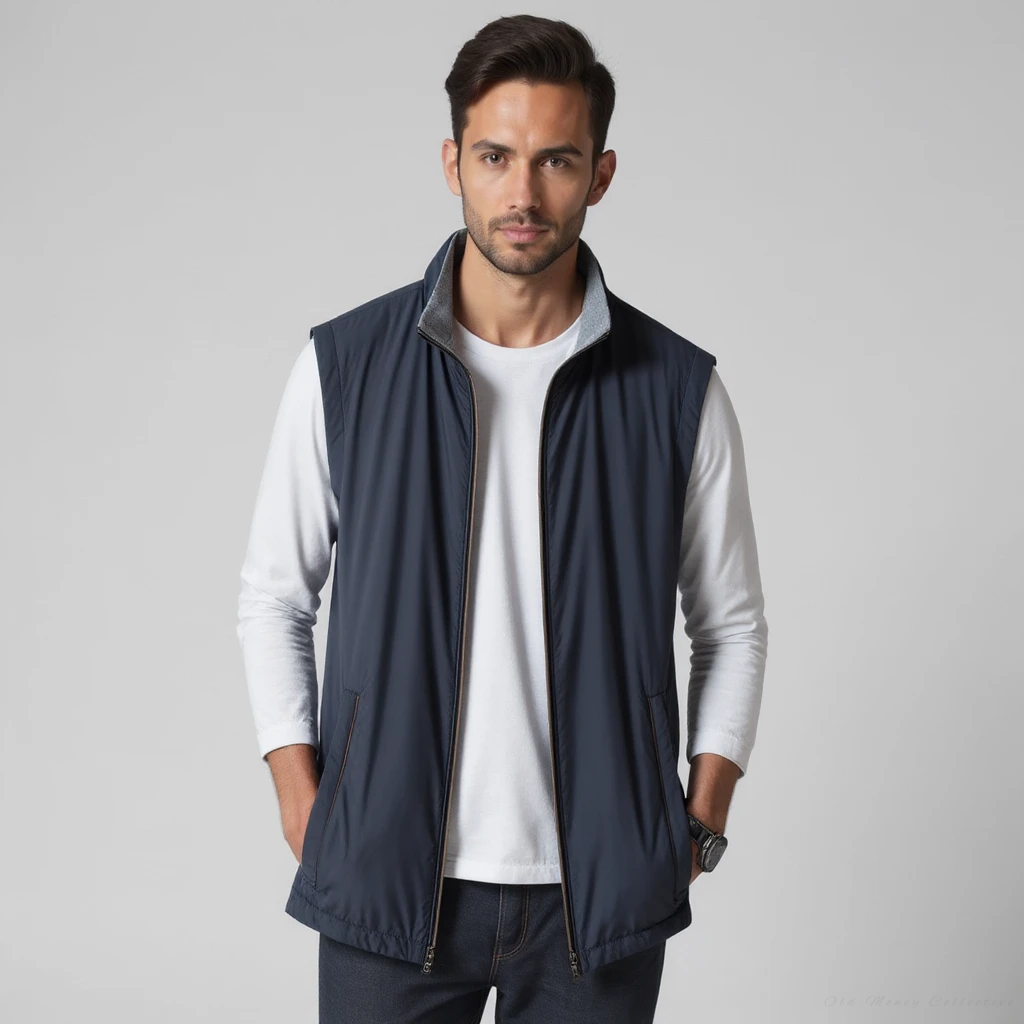 Oxford Slim Cut Bodywarmer for men, navy
