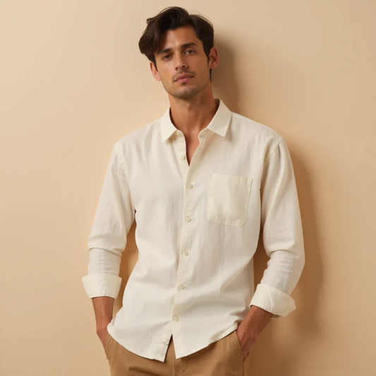 Porto Linen Shirt for men, beige