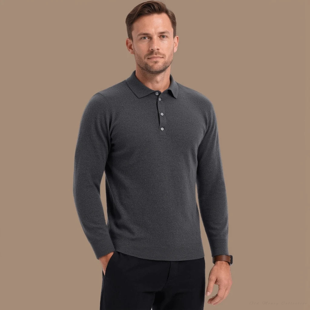 Premium Cashmere Cardigan for men, gray