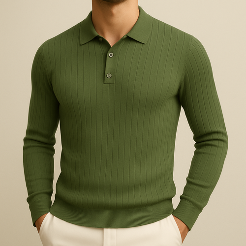 Men's Long Sleeve Knit Polo Shirt for men, view 1