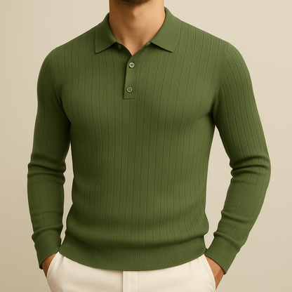 Men's Long Sleeve Knit Polo Shirt for men, view 1