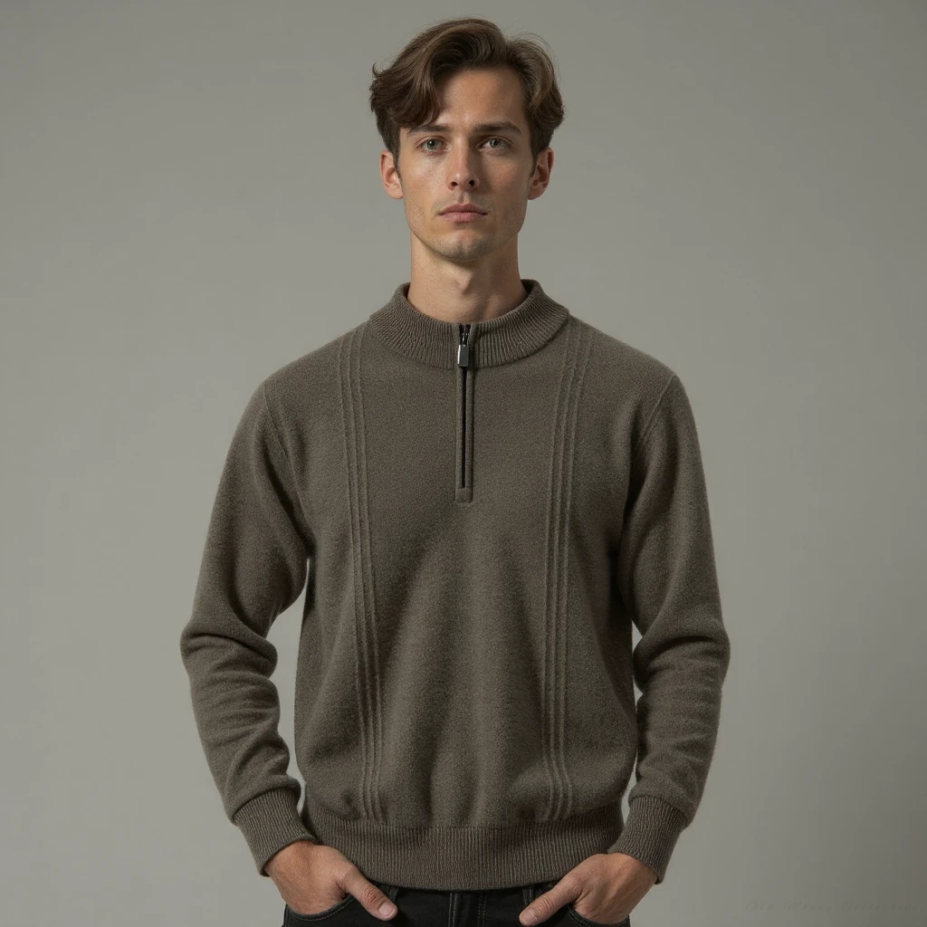 Sorrento Cashmere Cardigan for men, olive green