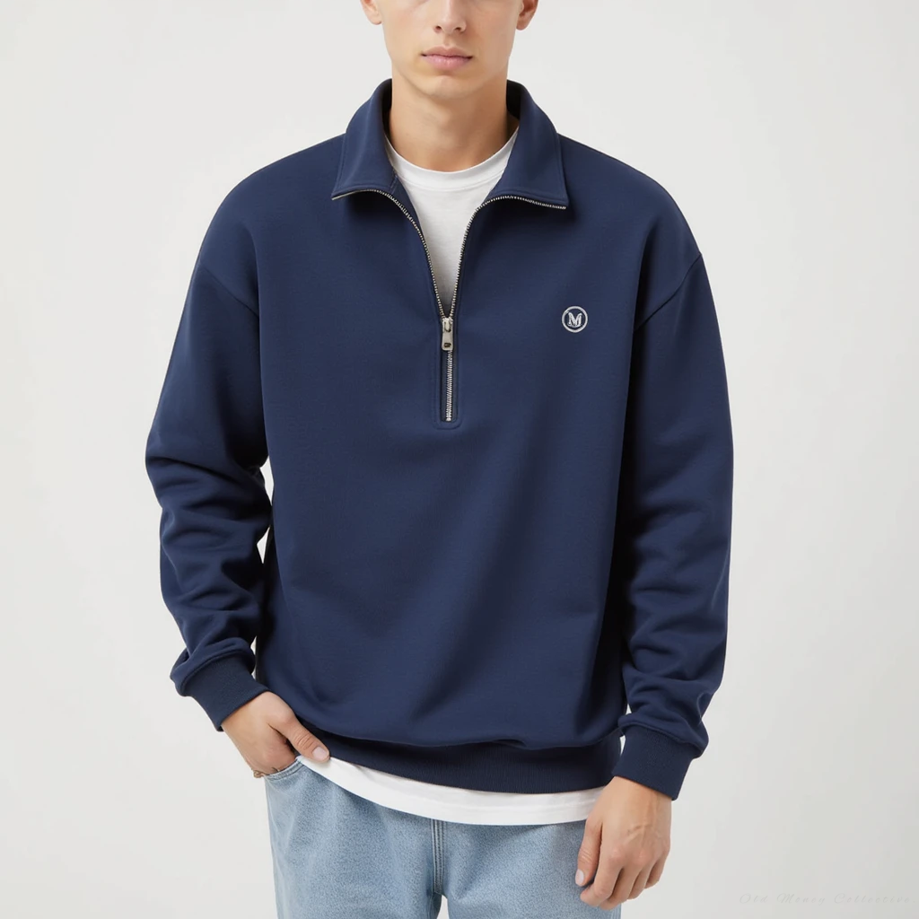 South Beach Cotton Zip-Up for men, blue
