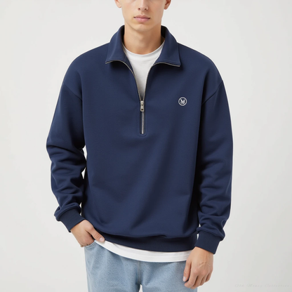 South Beach Cotton Zip-Up for men, blue