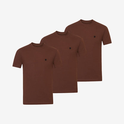 Bamboo T-Shirt (Regular Fit) 3-Pack for men, brown