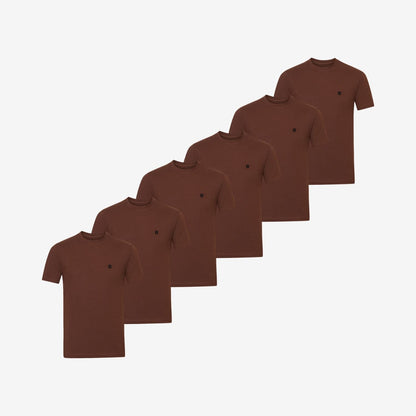 Bamboo T-Shirt (Regular Fit) 6-Pack for men, brown