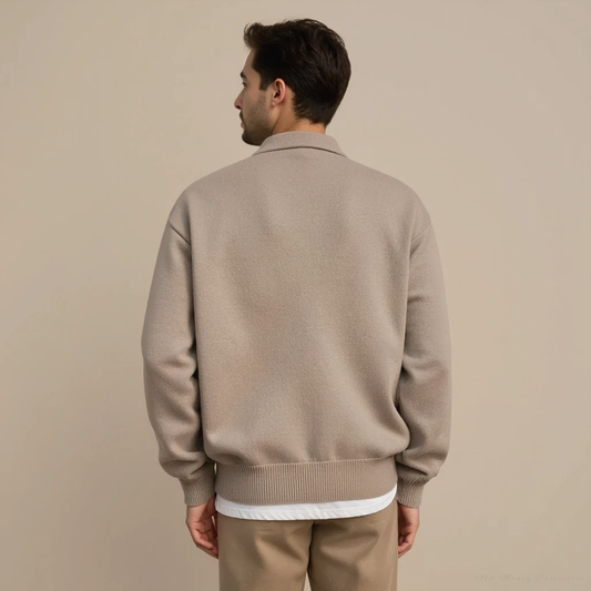 The Cortina Wool Button Half-Zip Sweater for men, view 2