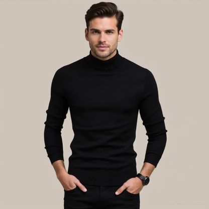 The Monte Carlo Cashmere Blend Turtleneck for men, black