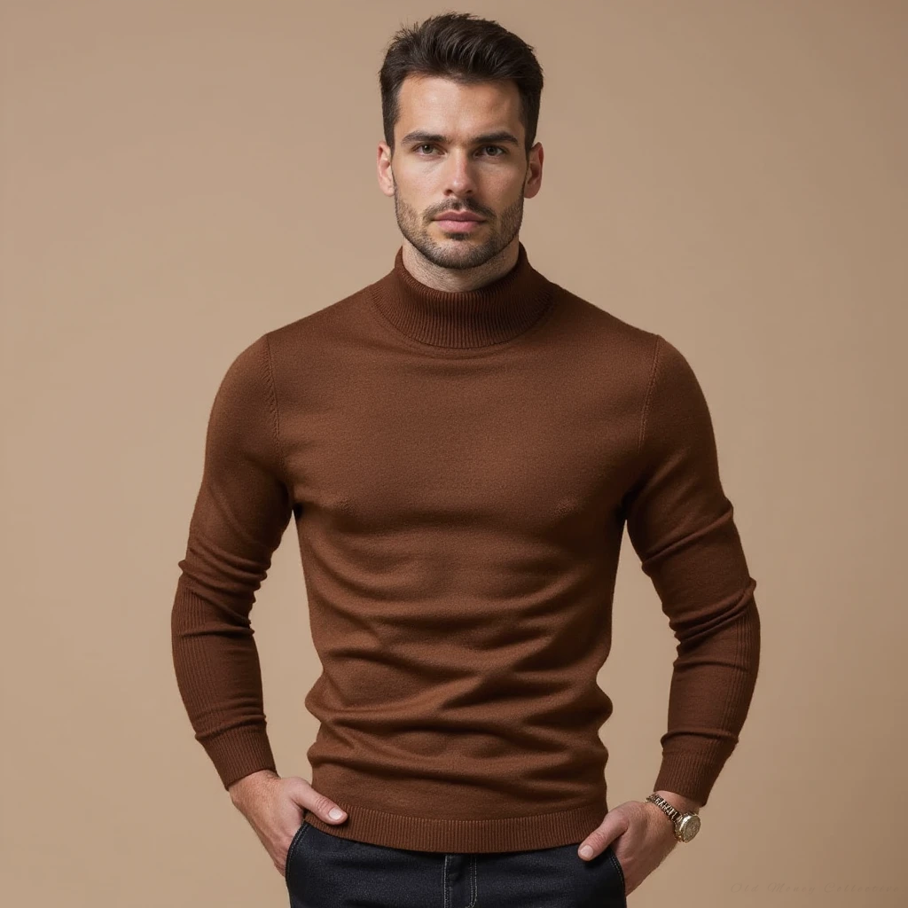 The Monte Carlo Cashmere Blend Turtleneck for men, brown