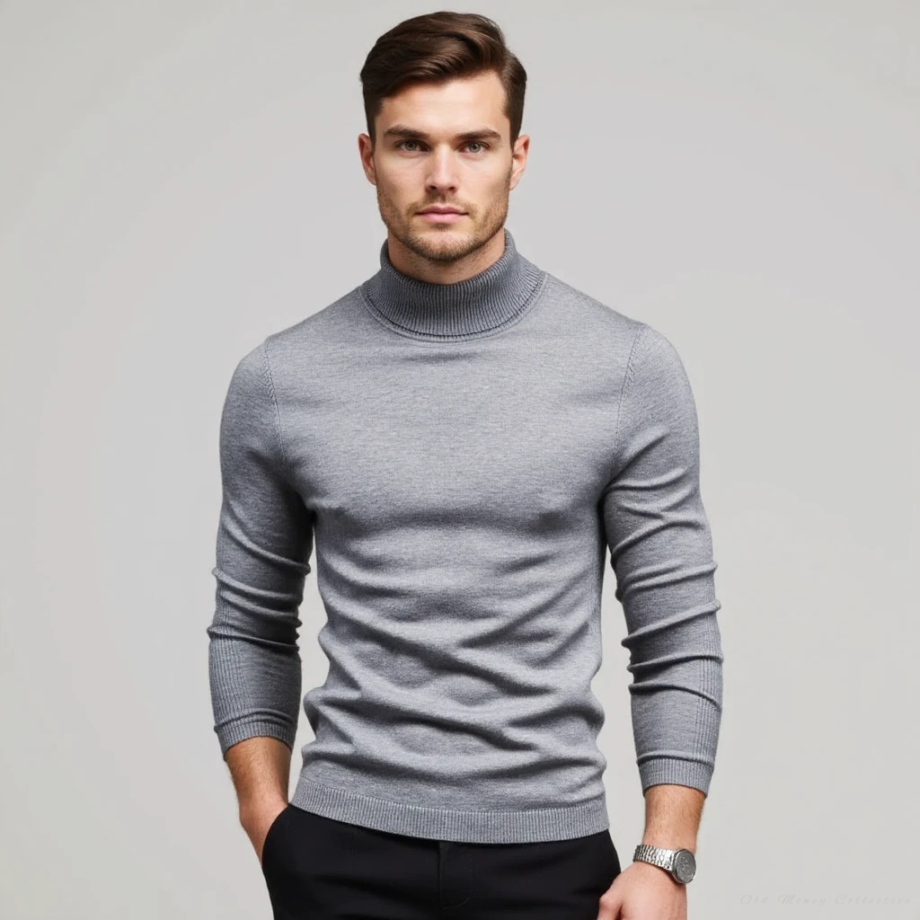 The Monte Carlo Cashmere Blend Turtleneck for men, gray