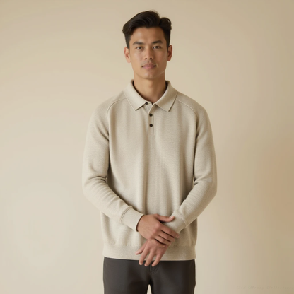 Torino Wool Polo for men, beige
