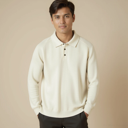 Torino Wool Polo for men, white